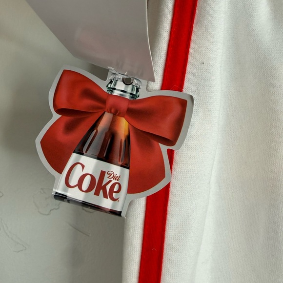 NWT Diet Coke Bow Wide Leg Sweatpants White Red Stripe XL - Picture 5 of 11